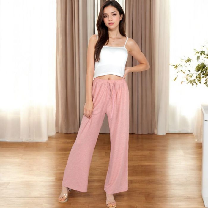 Women's Relaxed Fit Wide-Leg Lounge Pants with Adjustable Drawstring