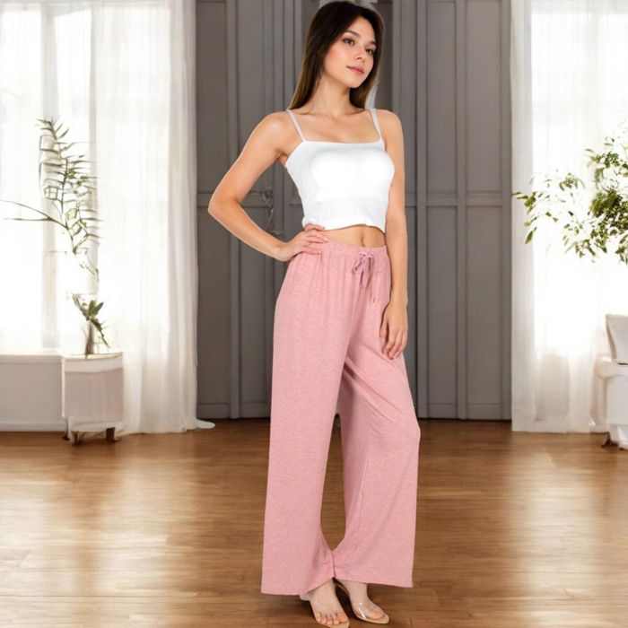 Women's Relaxed Fit Wide-Leg Lounge Pants with Adjustable Drawstring