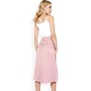 Pink Large Women's Satin Midi Skirt With A-Line Silhouette And Elastic Waistband