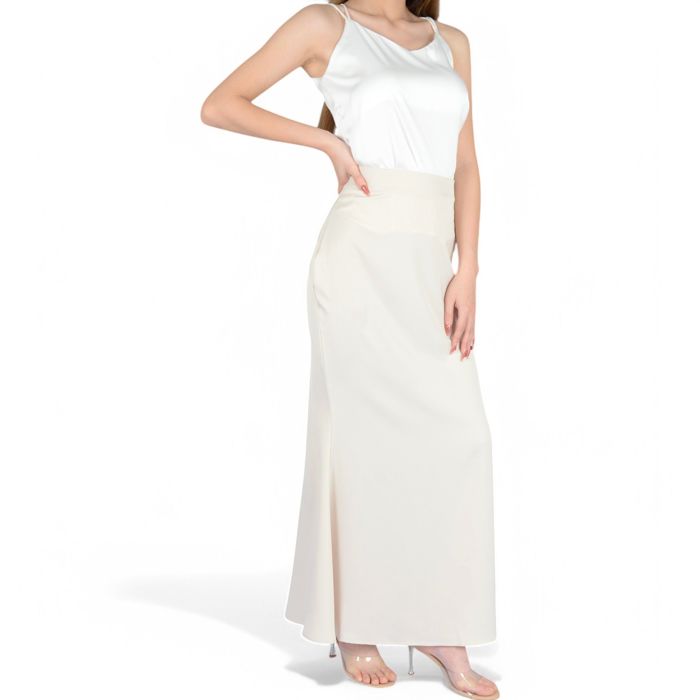 Women's Satin Maxi Skirt With High Waist And Flowing A-Line Design