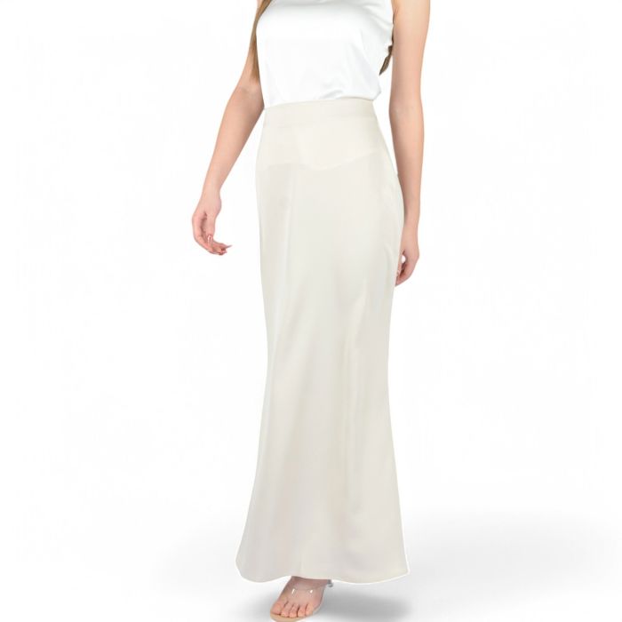 Women's Satin Maxi Skirt With High Waist And Flowing A-Line Design