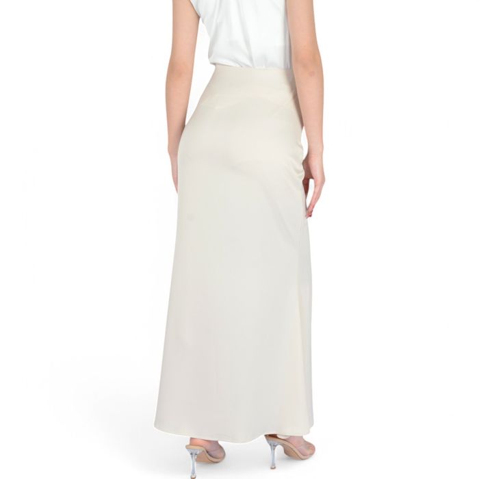 Women's Satin Maxi Skirt With High Waist And Flowing A-Line Design