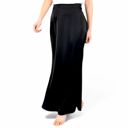 Black Large Women's Satin Maxi Skirt With High Waist And Flowing A-Line Design