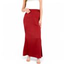 Red Large Women's Satin Maxi Skirt With High Waist And Flowing A-Line Design