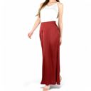 Red Large Women's Satin Maxi Skirt With High Waist And Flowing A-Line Design