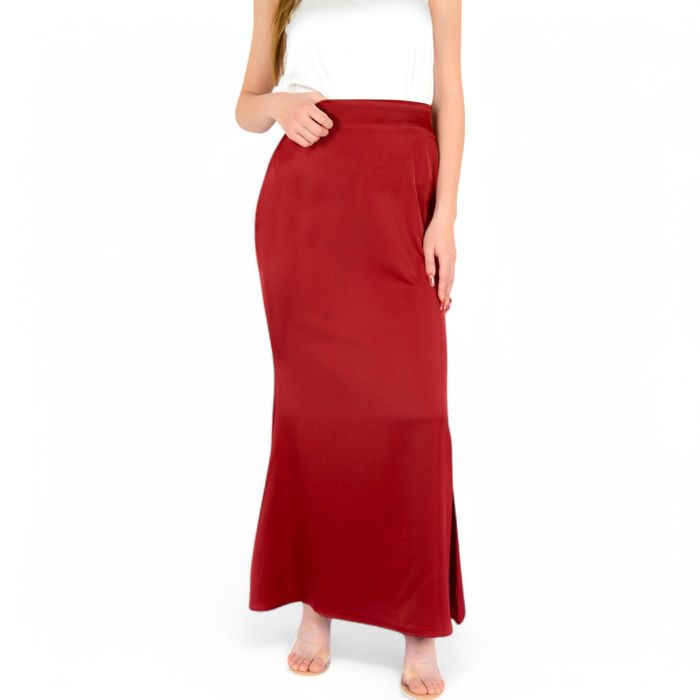 Women's Satin Maxi Skirt With High Waist And Flowing A-Line Design