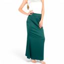 Green Large Women's Satin Maxi Skirt With High Waist And Flowing A-Line Design