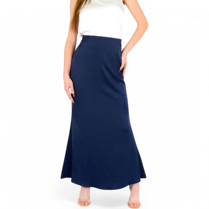 Women's Satin Maxi Skirt With High Waist And Flowing A-Line Design