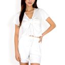  Women's Ruched Front Top and Drawstring Shorts Lounge Set