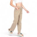  Women’s Soft Knit Wide-Leg Pants with Elastic Waistband and Drawstring for Lounge and Casual Wear