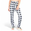  Women's Plaid Flannel Lounge Pants with Elastic Waistband and Adjustable Drawstring