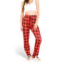 Red Large Women's Plaid Flannel Lounge Pants with Elastic Waistband and Adjustable Drawstring