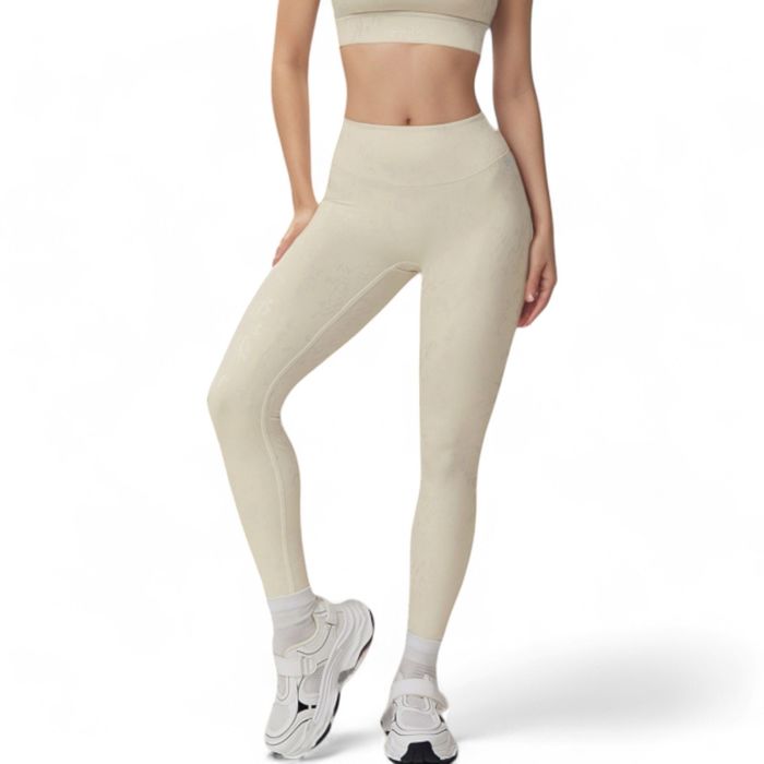 Women's High Waist Seamless Leggings with Subtle Textured Pattern