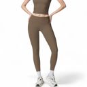 Beige Medium Women's High Waist Seamless Active Leggings with Elastic Waistband and Comfortable Stretch Fabric