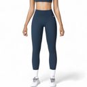 Blue Large Women's High Waist Seamless Active Leggings with Elastic Waistband and Comfortable Stretch Fabric