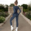 Blue Large Women's High Waist Seamless Active Leggings with Elastic Waistband and Comfortable Stretch Fabric