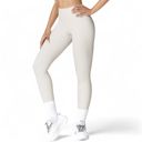 White Large Women's High Waist Seamless Active Leggings with Elastic Waistband and Comfortable Stretch Fabric