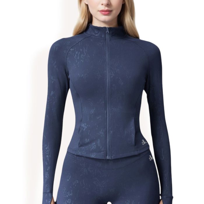 Women's Full Zip Active Jacket with Seamless Fit and Thumbhole Sleeves for Comfort and Style