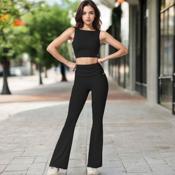 Women's Sleeveless Crop Top with High Neckline