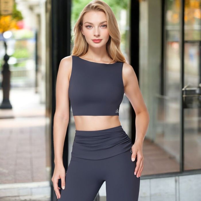 Women's Sleeveless Crop Top with High Neckline