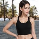 Black Small Women's Racerback Sports Bra with Supportive Stretch Fabric