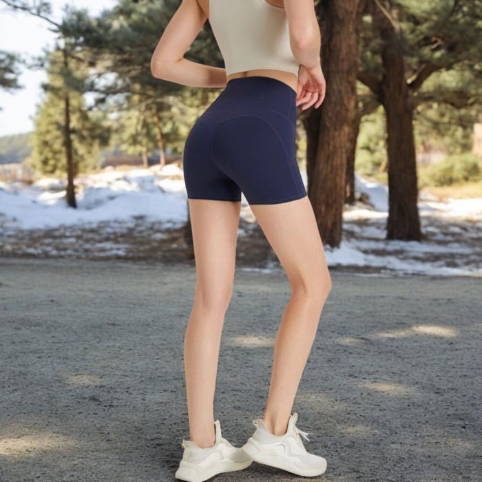 Women's High-Waisted Active Biker Shorts with Seamless Design