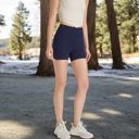 Blue Small Women's High-Waisted Active Biker Shorts with Seamless Design