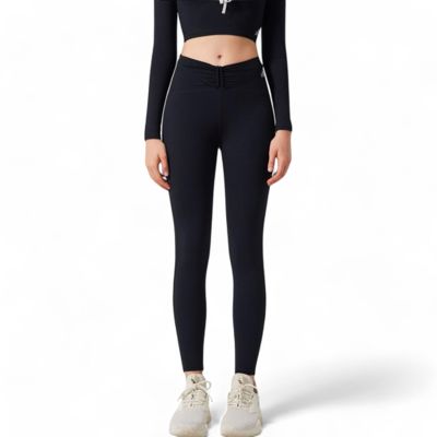 Women's High-Waist Twist Detail Full-Length Leggings