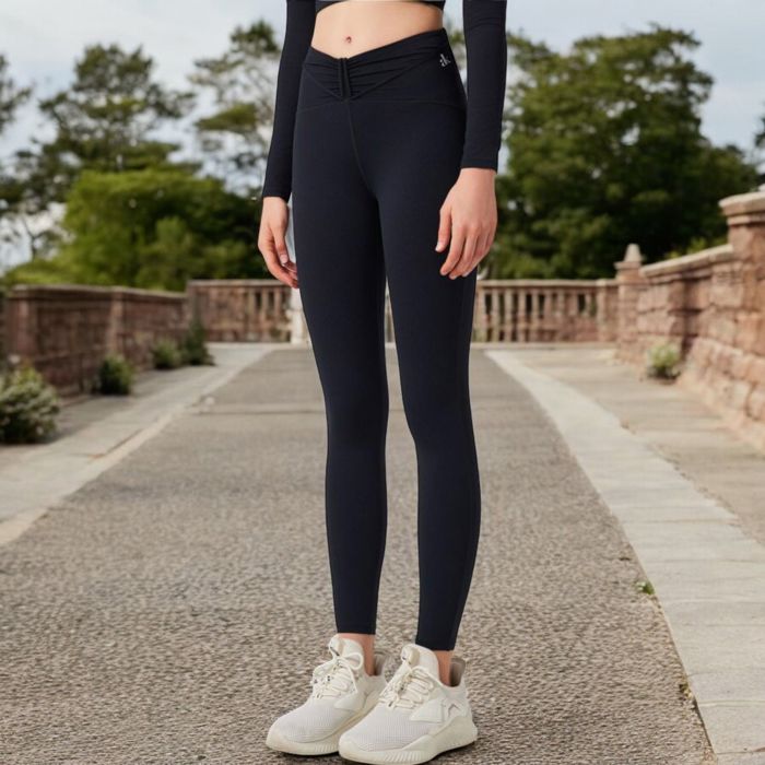 Women's High-Waist Twist Detail Full-Length Leggings