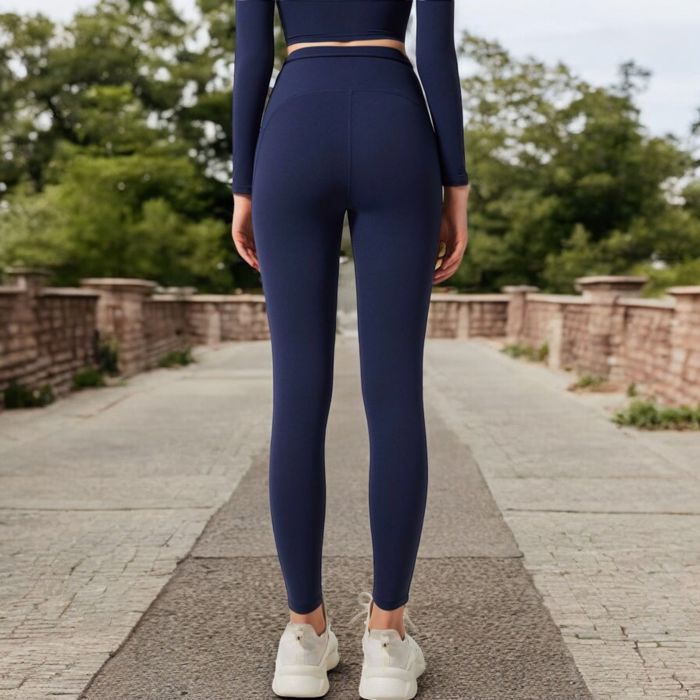 Women's High-Waist Twist Detail Full-Length Leggings