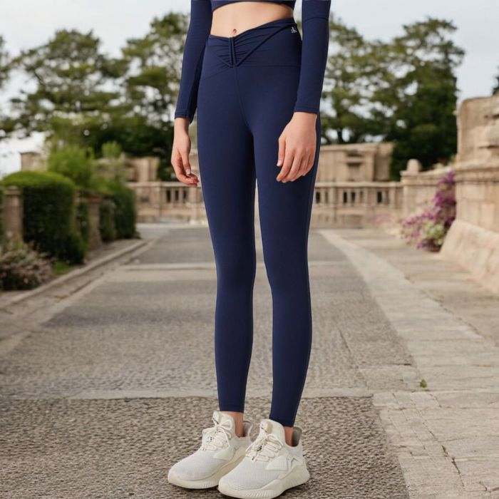 Women's High-Waist Twist Detail Full-Length Leggings