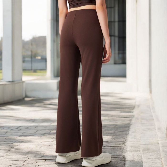 Women's High-Waisted Flare Pants with Twist Knot Detail