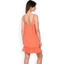 Red Large Women's Ruffled Button-Down Mini Dress with Adjustable Straps and Textured Fabric