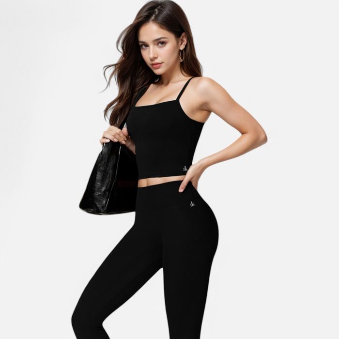 Women's Fitted Square Neck Tank Top with Spaghetti Straps