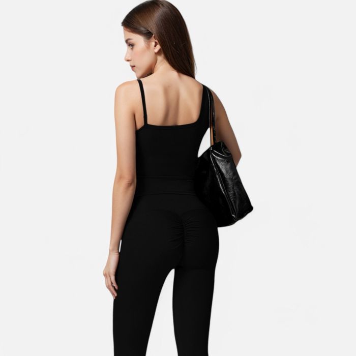 Women's Fitted Square Neck Tank Top with Spaghetti Straps