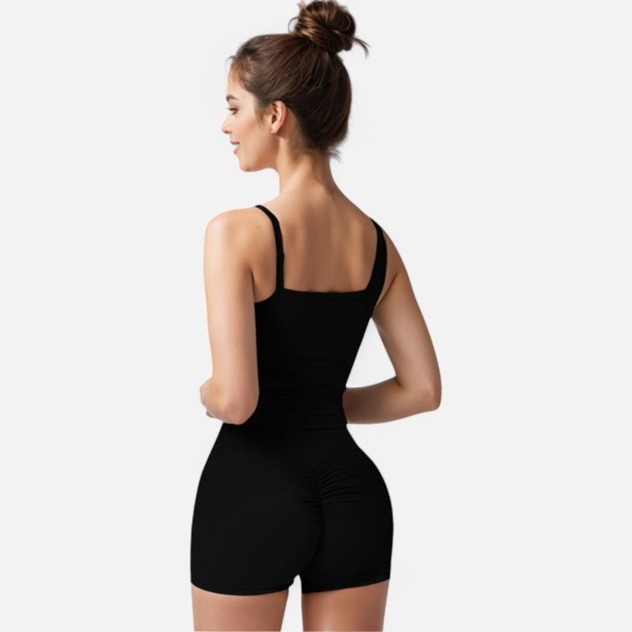 Women's Fitted Square Neck Tank Top with Spaghetti Straps