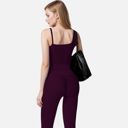 Purple Large Women's Fitted Square Neck Tank Top with Spaghetti Straps