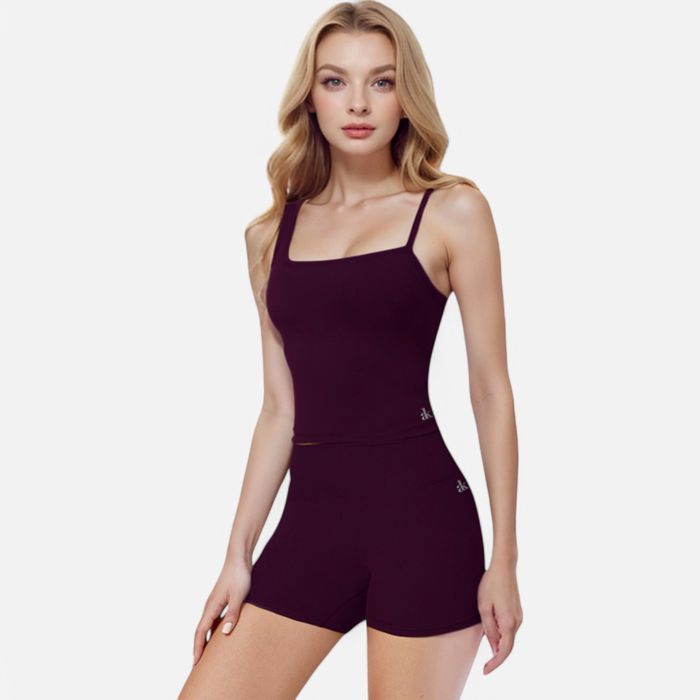 Women's Fitted Square Neck Tank Top with Spaghetti Straps