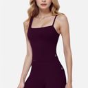 Purple Small Women's Fitted Square Neck Tank Top with Spaghetti Straps