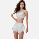 White Small Women's Double Strap Sports Bra with V-Neckline and Soft Support