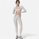White Medium Women's Long Sleeve Fitted Zip-Up Jacket with High Collar and Thumbhole Cuffs