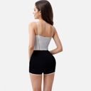 Black Medium Active Women's High Waist Biker Shorts with Contrast Piping and Seamless Stretch Fabric