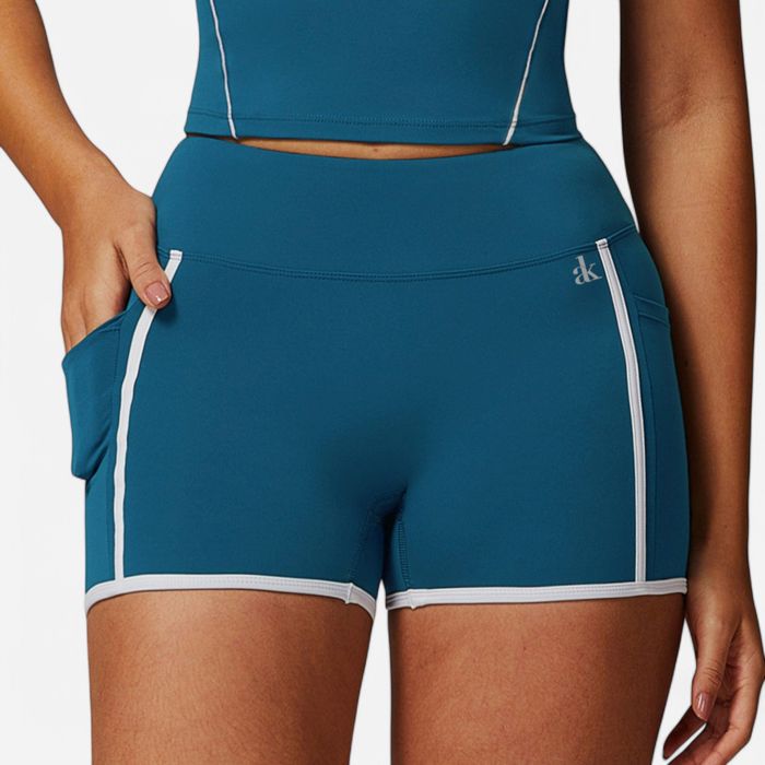 Active Women's High Waist Biker Shorts with Contrast Piping and Seamless Stretch Fabric