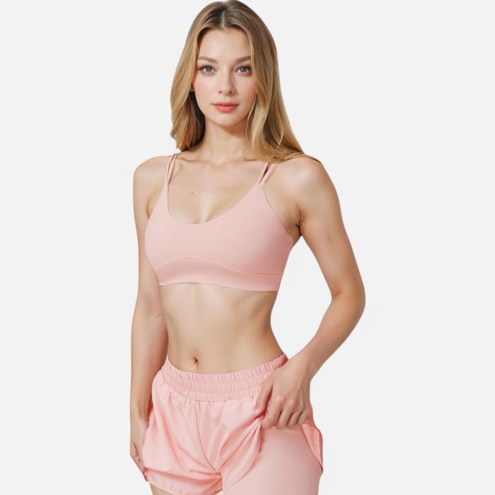 Women's High Waist Double Layered Running Shorts with Elastic Waistband and Curved Hem