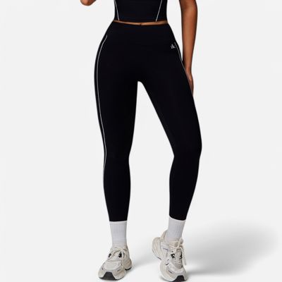 Women's High Waist Seam Detail Leggings with Contoured Fit and Stretch Fabric