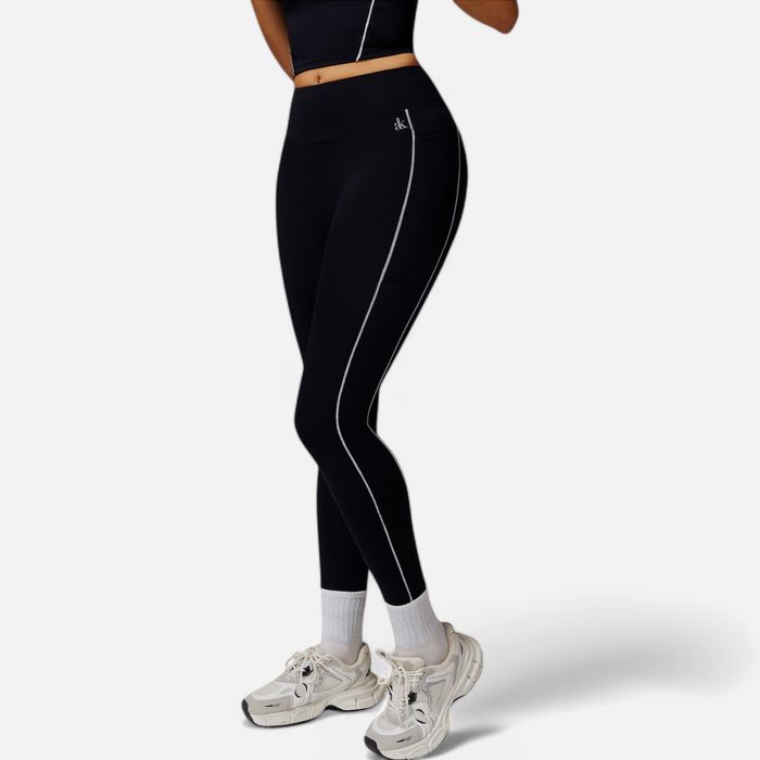 Women's High Waist Seam Detail Leggings with Contoured Fit and Stretch Fabric
