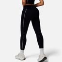Black Medium Women's High Waist Seam Detail Leggings with Contoured Fit and Stretch Fabric