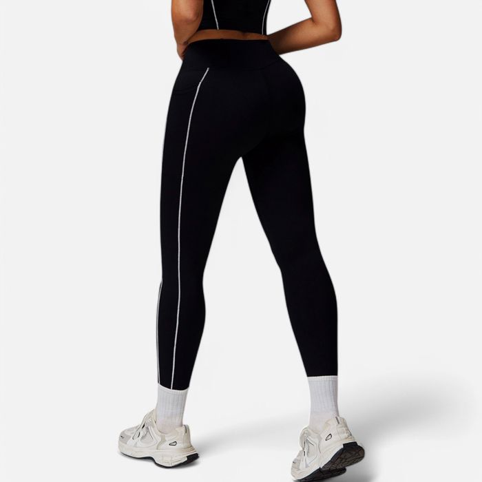 Women's High Waist Seam Detail Leggings with Contoured Fit and Stretch Fabric