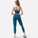 Green Medium Women's High Waist Seam Detail Leggings with Contoured Fit and Stretch Fabric