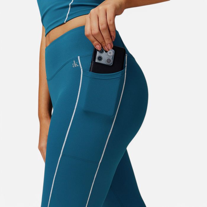 Women's High Waist Seam Detail Leggings with Contoured Fit and Stretch Fabric